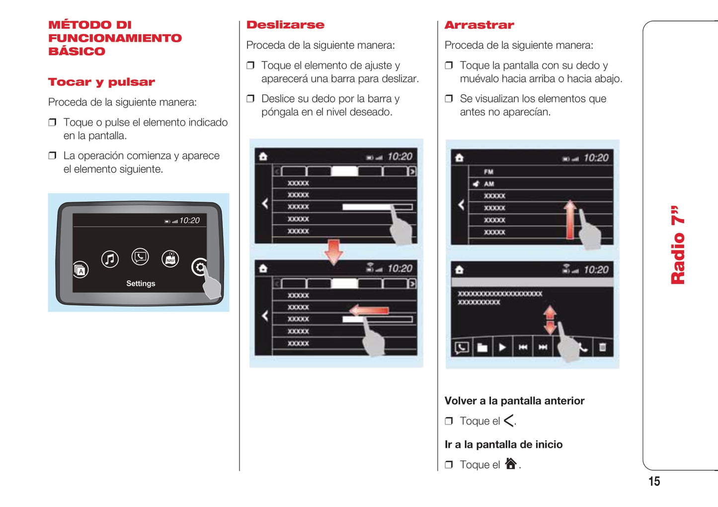 Abarth 124 Spider Radio 7 Instrucciones 2016 - 2018