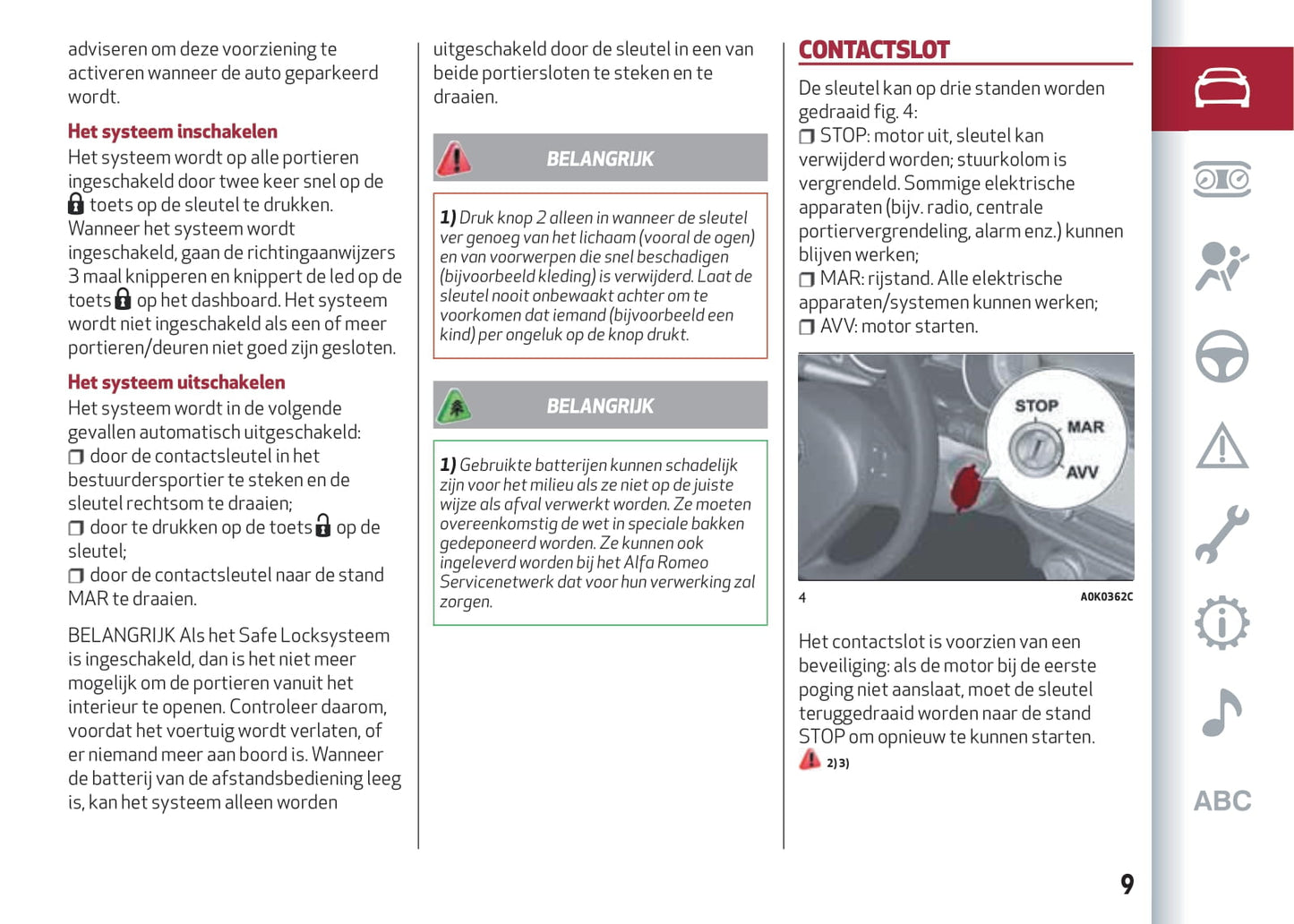 2016-2023 Alfa Romeo Giulietta Owner's Manual | Dutch