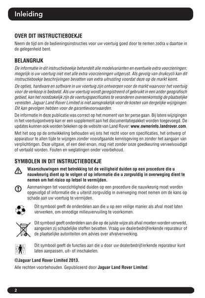 2012-2014 Land Rover Freelander 2 Manuel du propriétaire | Néerlandais