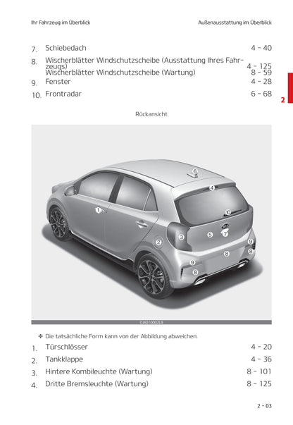 2020-2021 Kia Picanto Owner's Manual | German