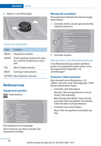 2014 BMW X3 Bedienungsanleitung | Deutsch