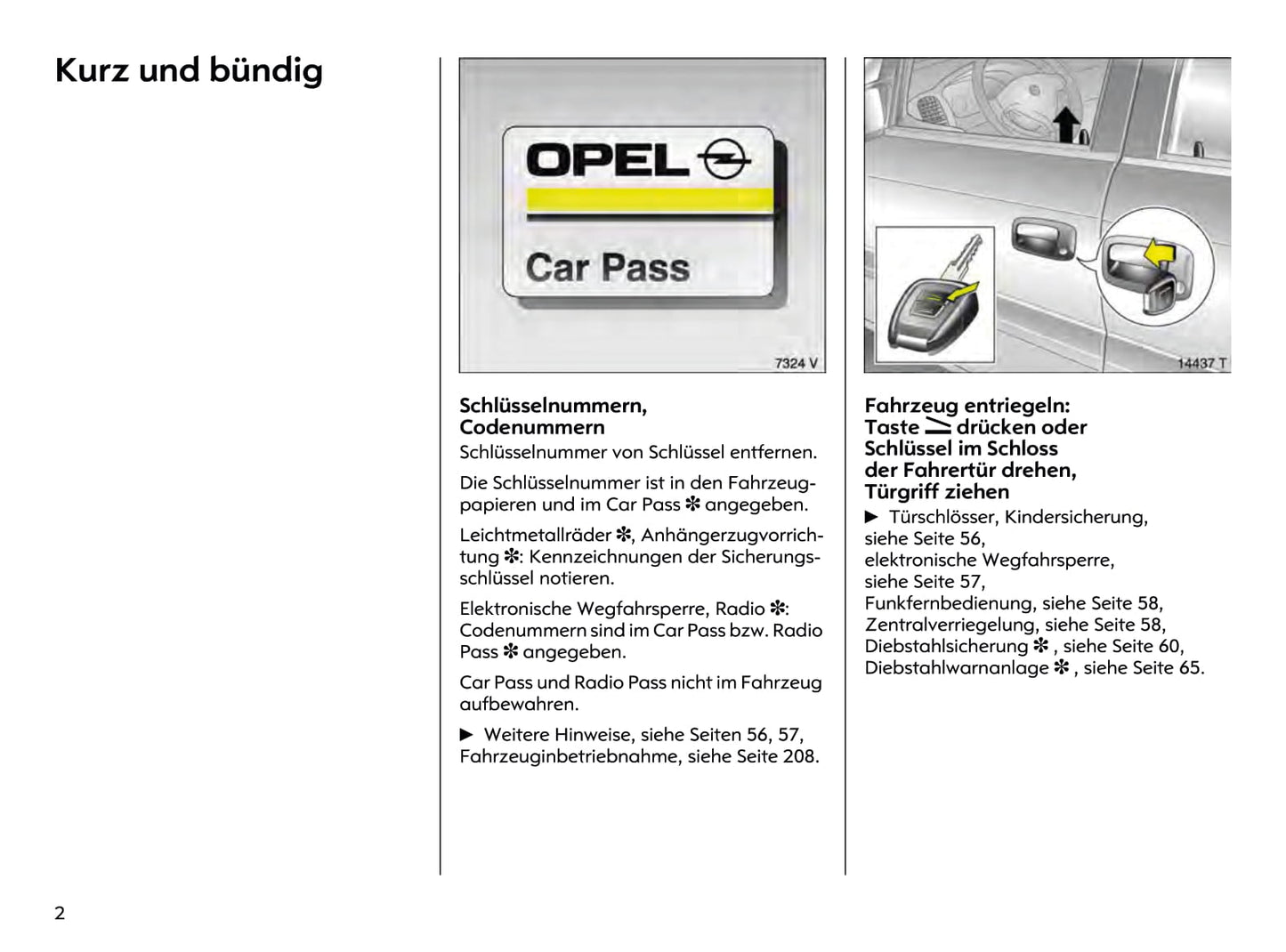 2002-2005 Opel Zafira Owner's Manual | German