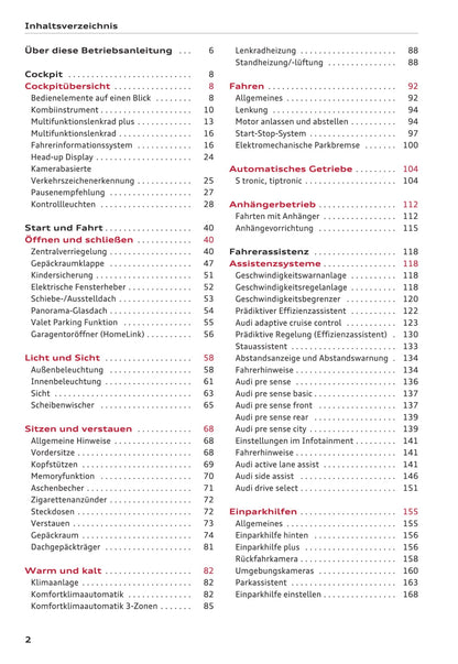 2015-2018 Audi A4 Limousine/A4 Avant Owner's Manual | German