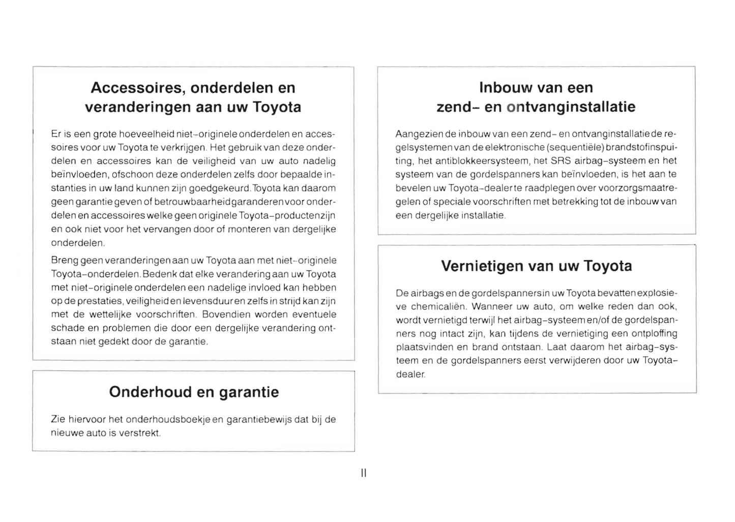 1997-2000 Toyota Corolla Manuel du propriétaire | Néerlandais