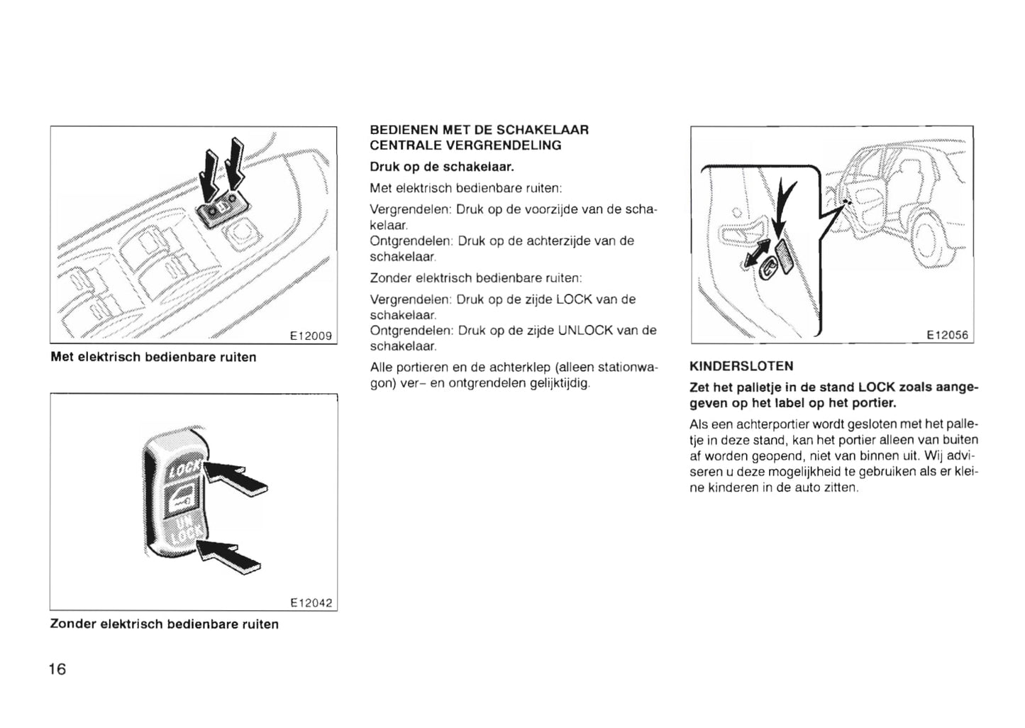 1997-2000 Toyota Corolla Manuel du propriétaire | Néerlandais