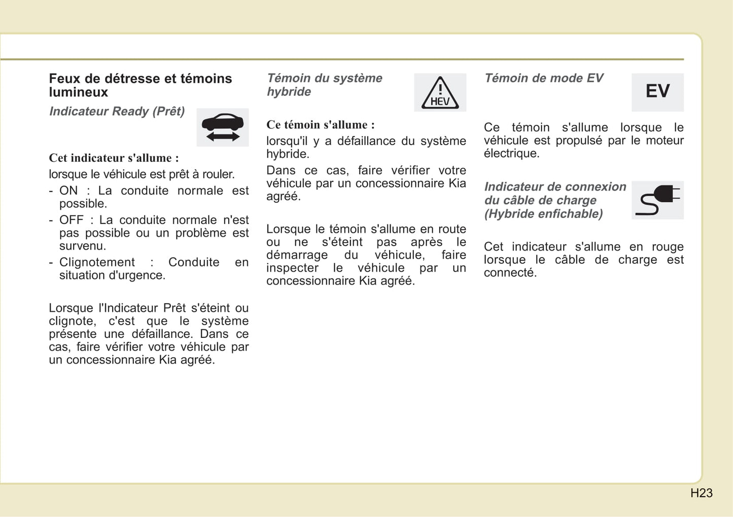 2019 Kia Optima Hybrid/Optima Plug-in Hybrid Owner's Manual | French