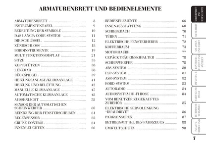 2006-2011 Lancia Ypsilon Gebruikershandleiding | Duits