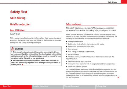 2007-2008 Seat Cordoba Owner's Manual | English