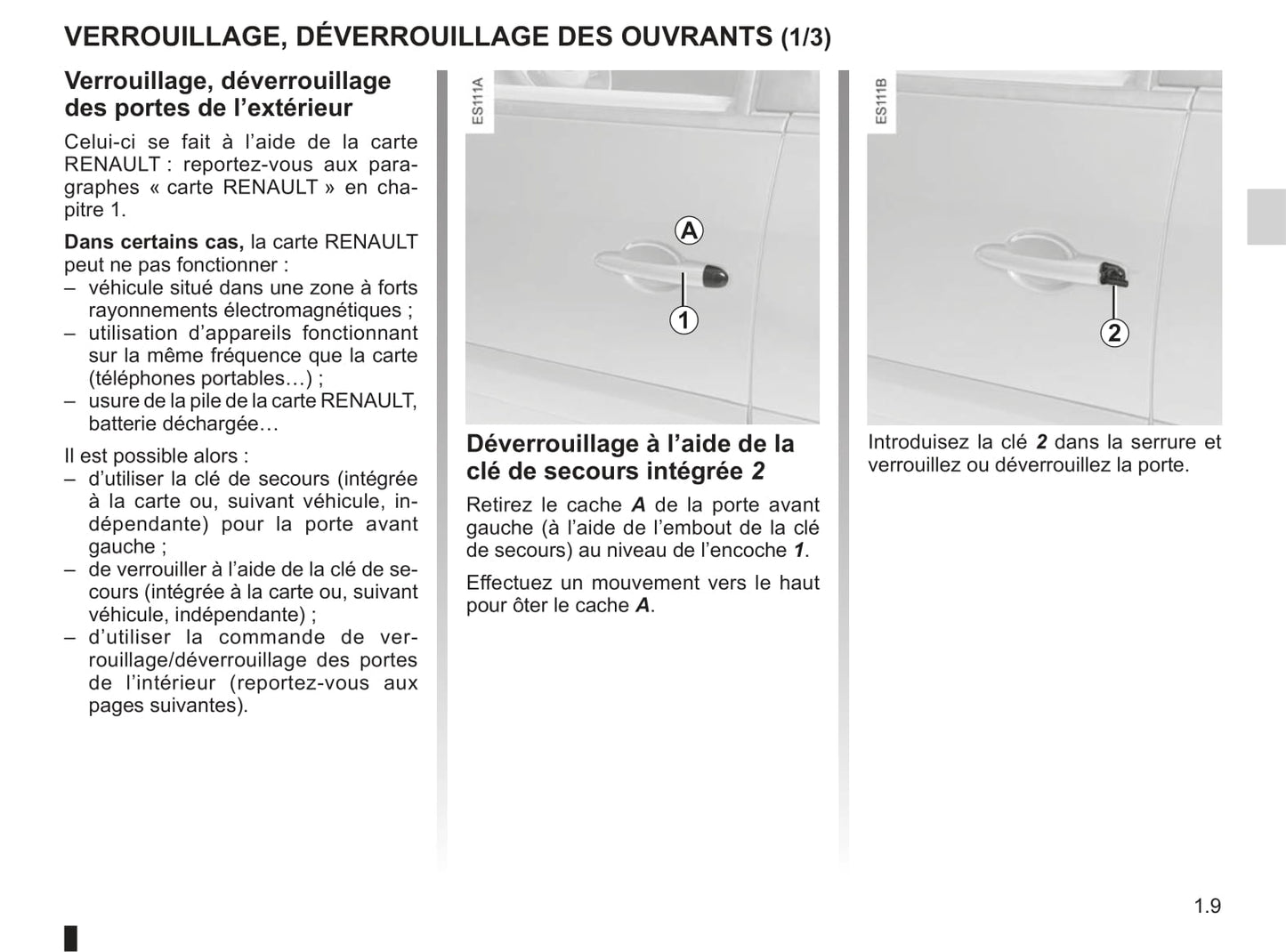 2011-2012 Renault Espace Owner's Manual | French