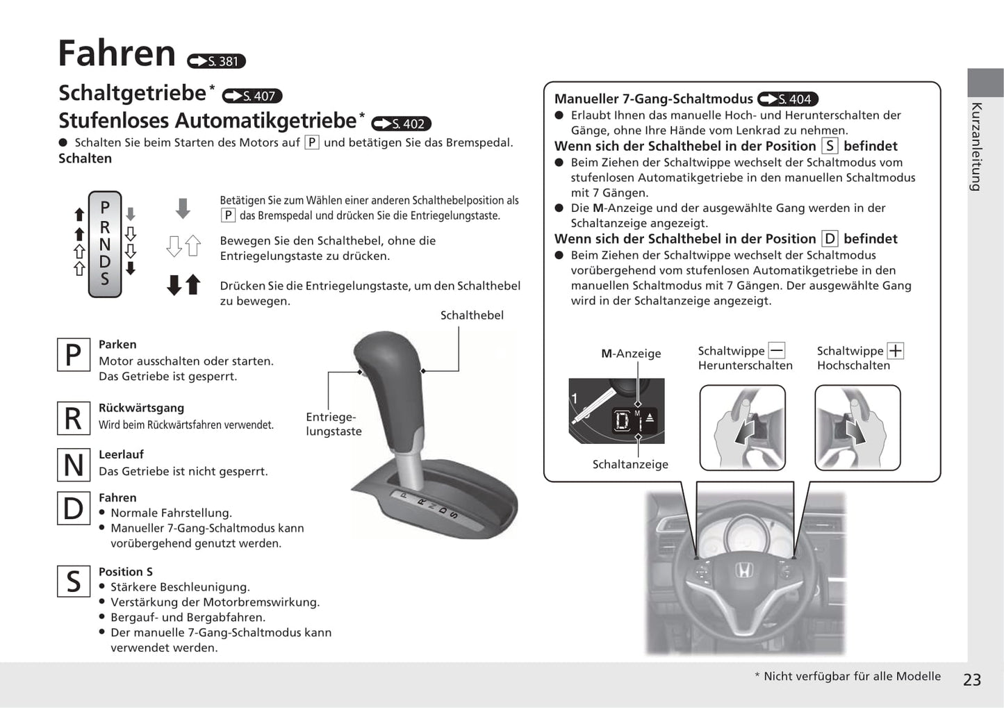 2019-2020 Honda Jazz Owner's Manual | German