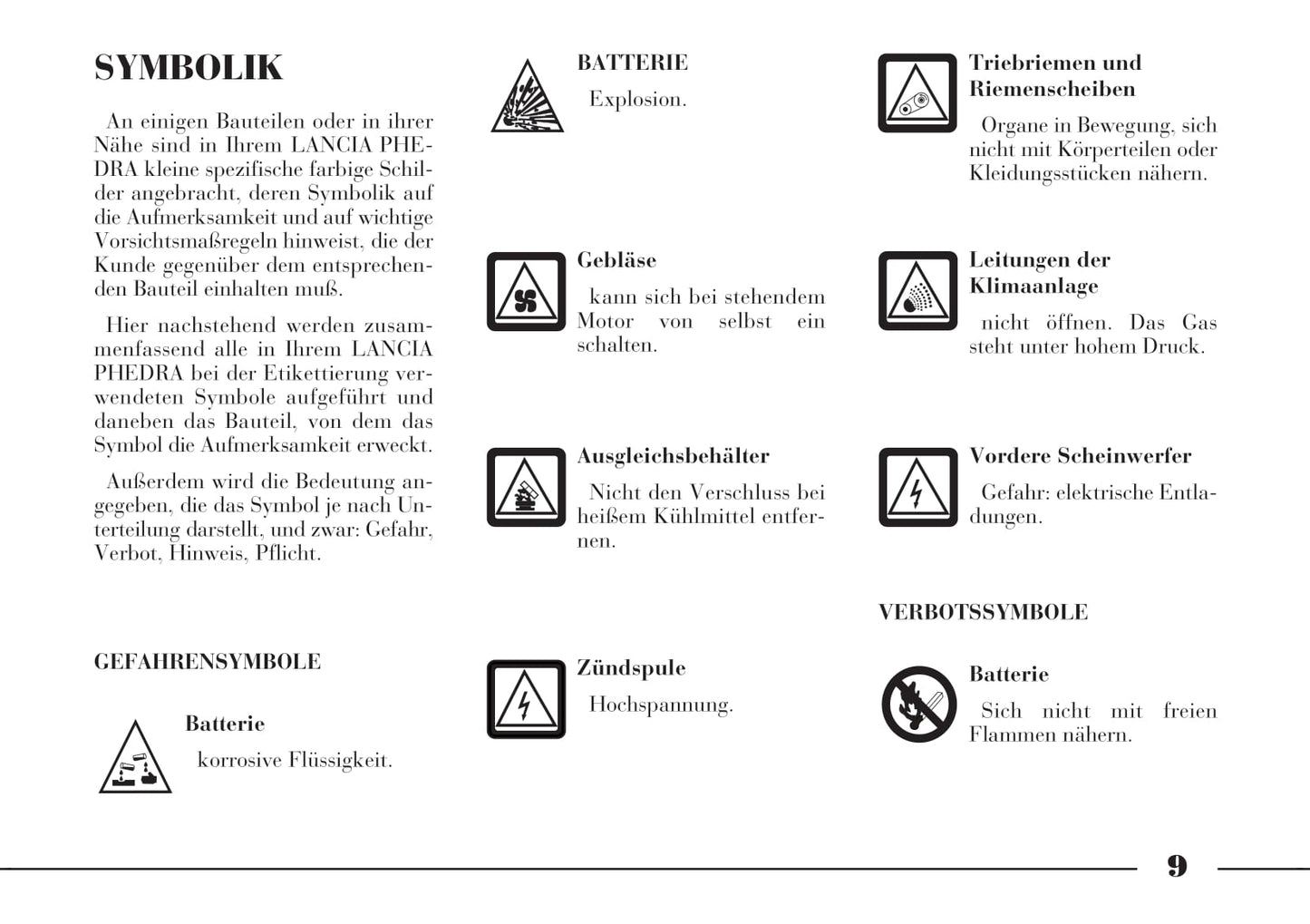 2002-2008 Lanica Phedra Owner's Manual | German