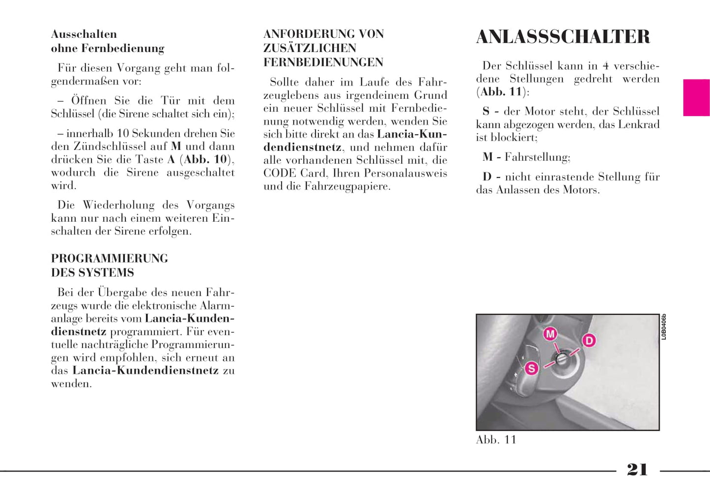 2002-2008 Lanica Phedra Owner's Manual | German