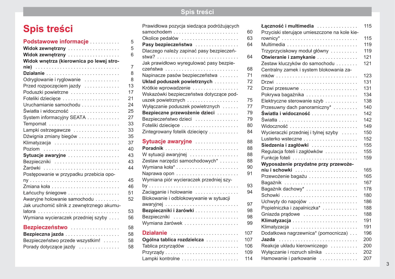 2015-2016 Seat Alhambra Owner's Manual | Polish