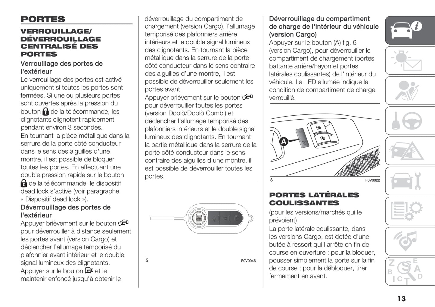 2018-2019 Fiat Doblò Bedienungsanleitung | Französisch