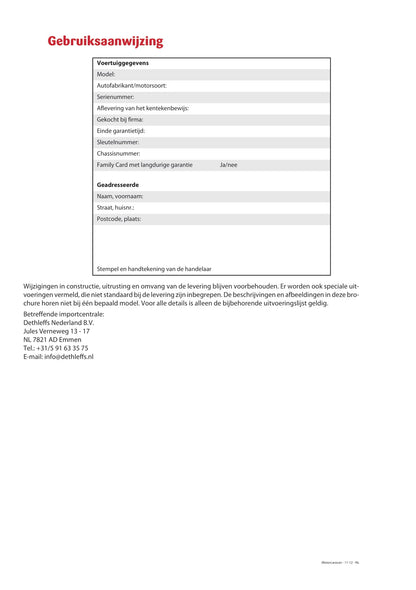 2013 Dethleffs Advantage Owner's Manual | Dutch