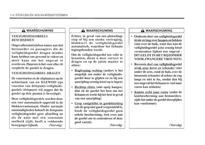 1999-2003 Daewoo Nubira Bedienungsanleitung | Niederländisch