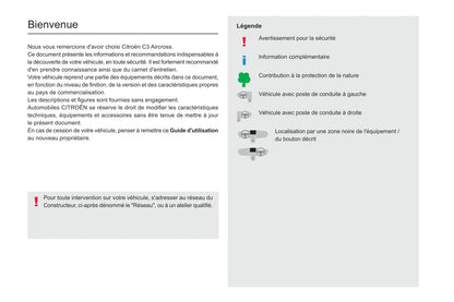 2021-2023 Citroën C3 Aircross Bedienungsanleitung | Französisch