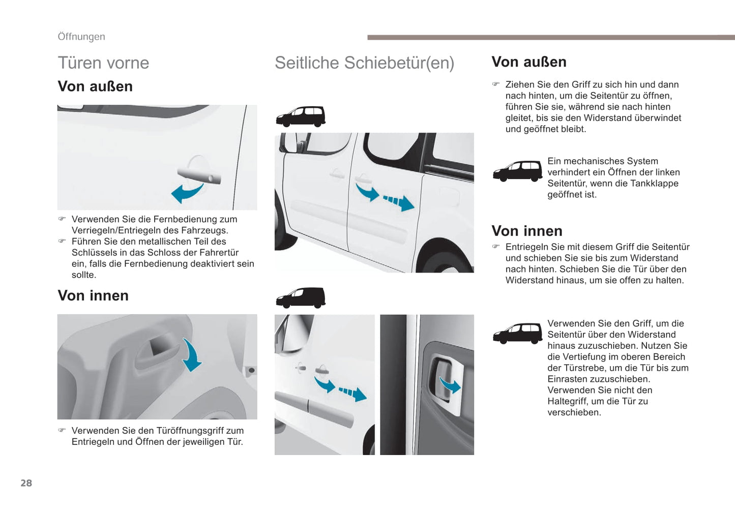 2017-2018 Peugeot Partner/Partner Tepee Gebruikershandleiding | Duits