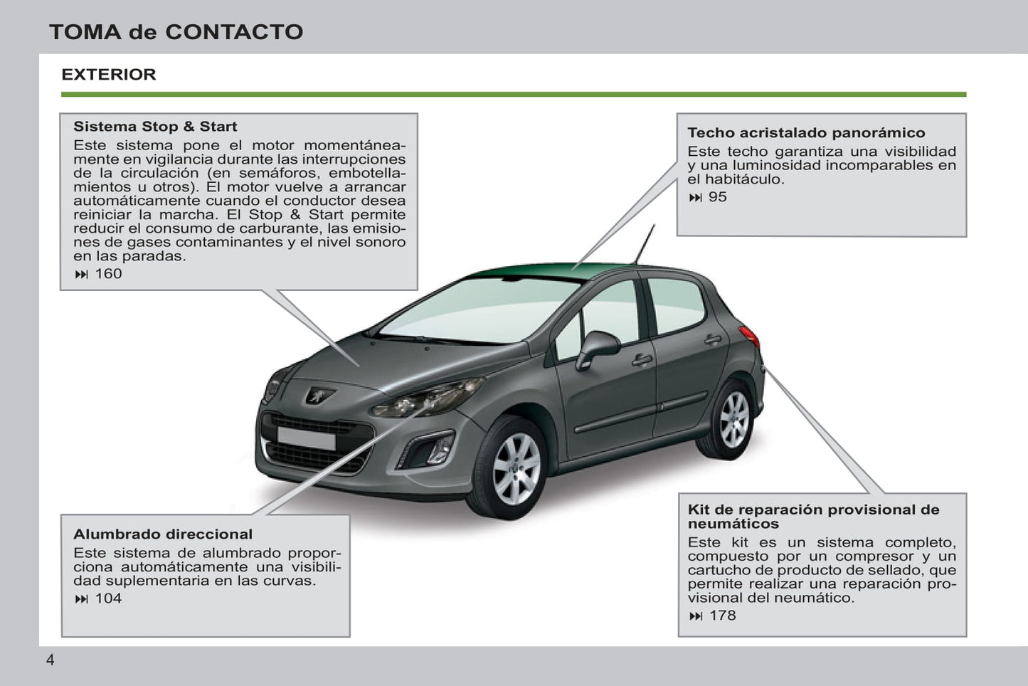 2012-2014 Peugeot 308 Owner's Manual | Spanish