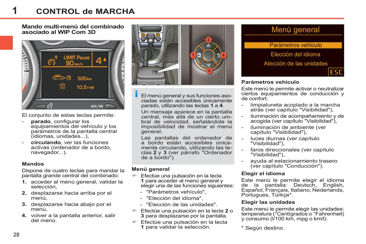 2012-2014 Peugeot 308 Owner's Manual | Spanish