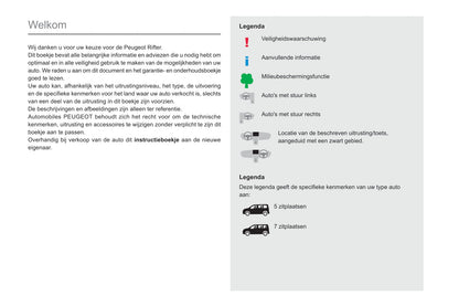 2019-2022 Peugeot Rifter Owner's Manual | Dutch