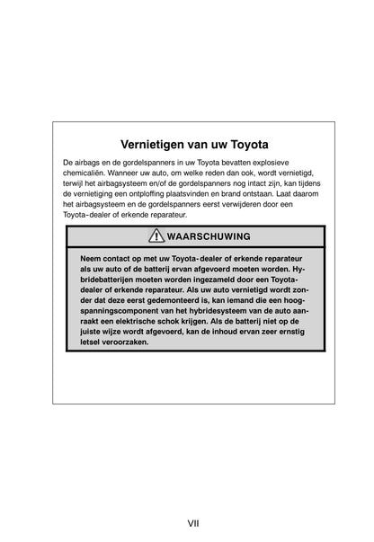 2008-2009 Toyota Prius Owner's Manual | Dutch