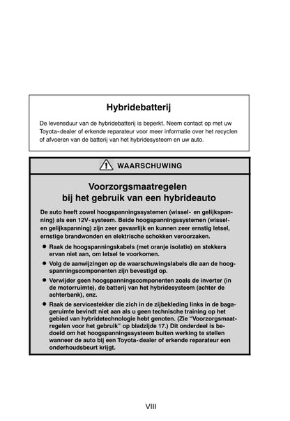 2008-2009 Toyota Prius Owner's Manual | Dutch