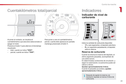 2012-2014 Citroën C1 Owner's Manual | Spanish