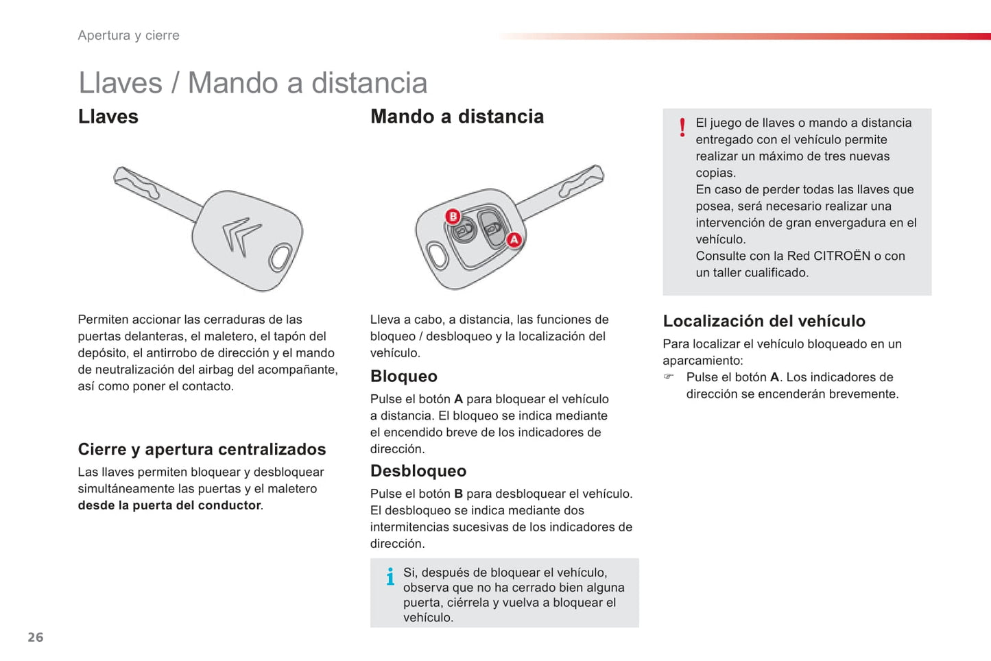 2012-2014 Citroën C1 Owner's Manual | Spanish