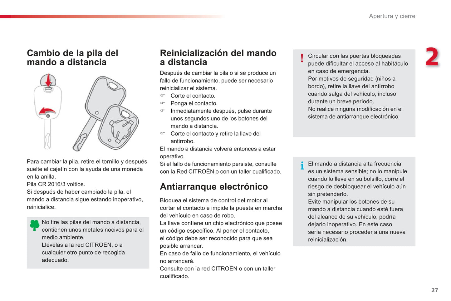 2012-2014 Citroën C1 Owner's Manual | Spanish