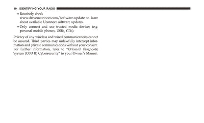 Uconnect 8.4 / 8.4 Nav Supplement Owner's Manual