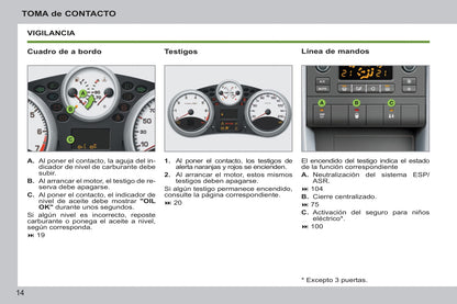 2011-2014 Peugeot 207/207 SW/207 SW Outdoor Owner's Manual | Spanish