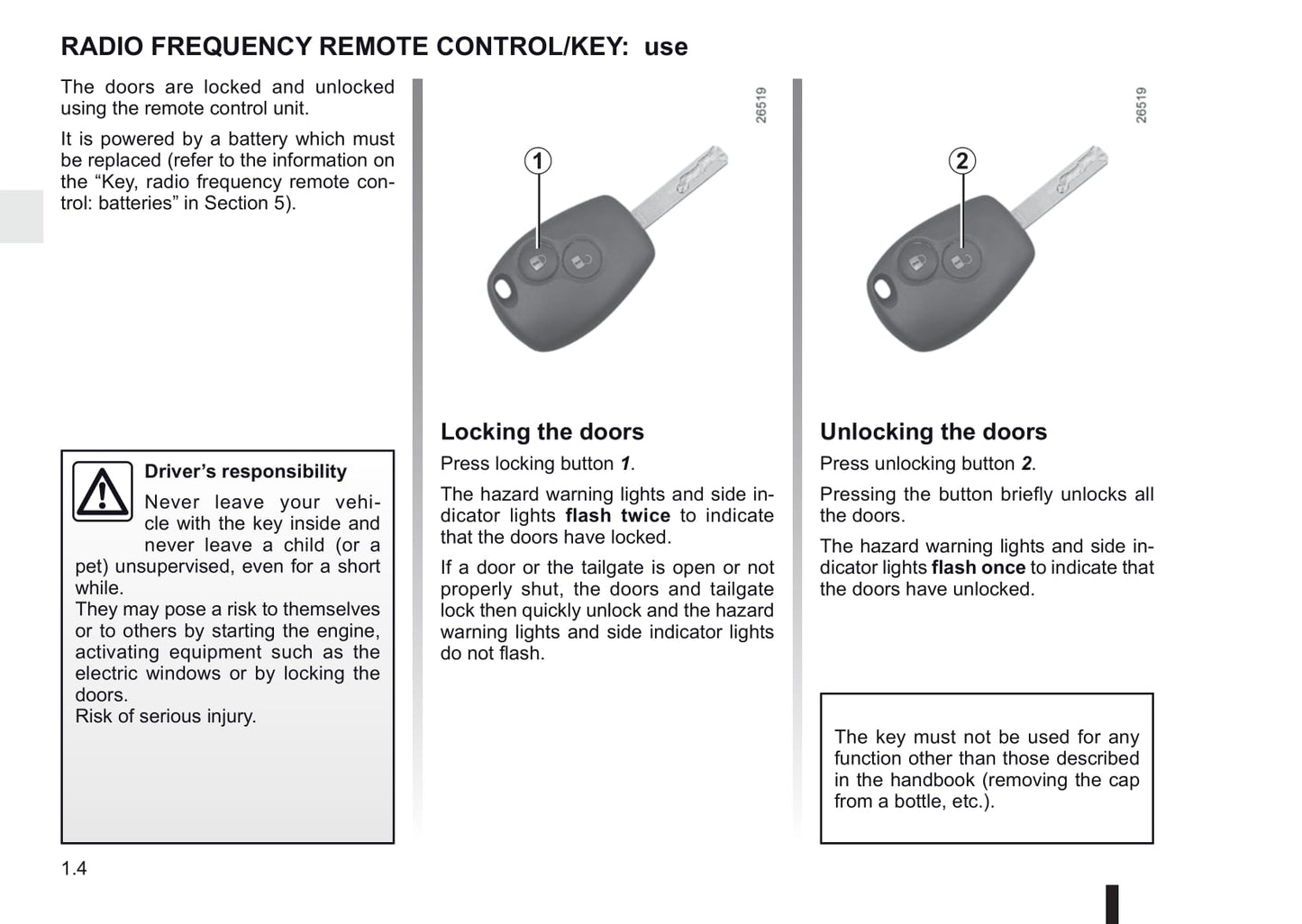 2011-2012 Renault Kangoo Owner's Manual | English