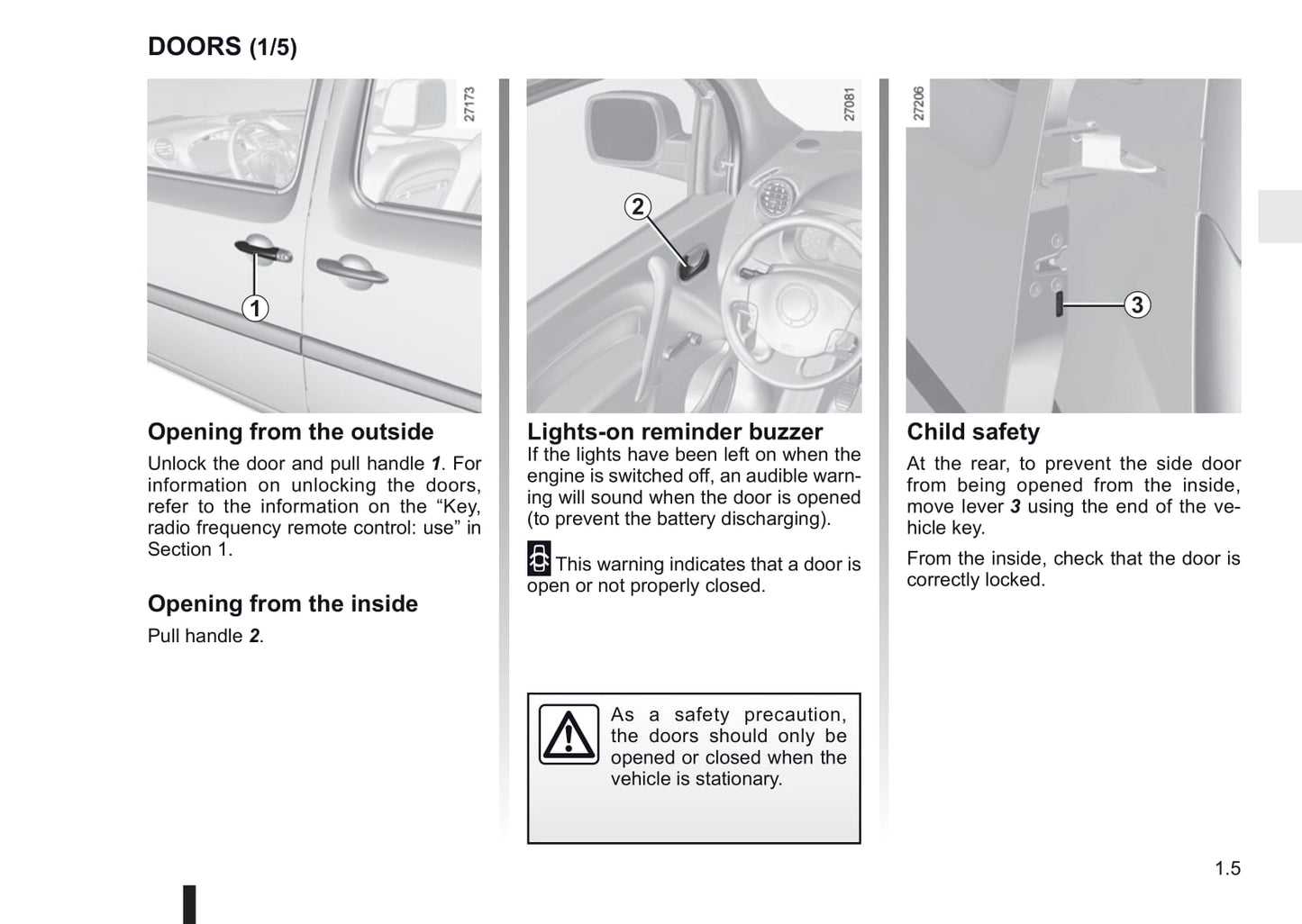 2011-2012 Renault Kangoo Owner's Manual | English