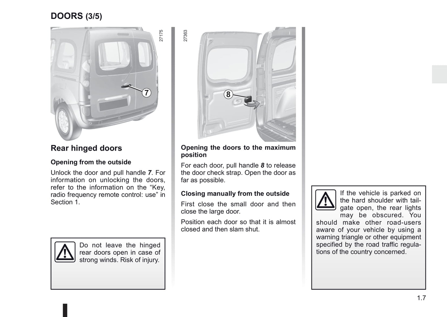 2011-2012 Renault Kangoo Owner's Manual | English