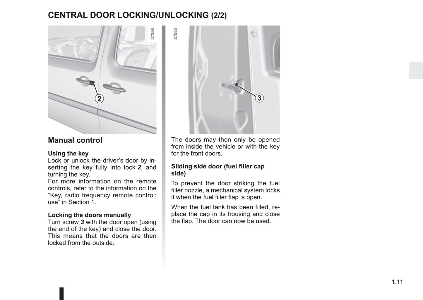 2011-2012 Renault Kangoo Owner's Manual | English