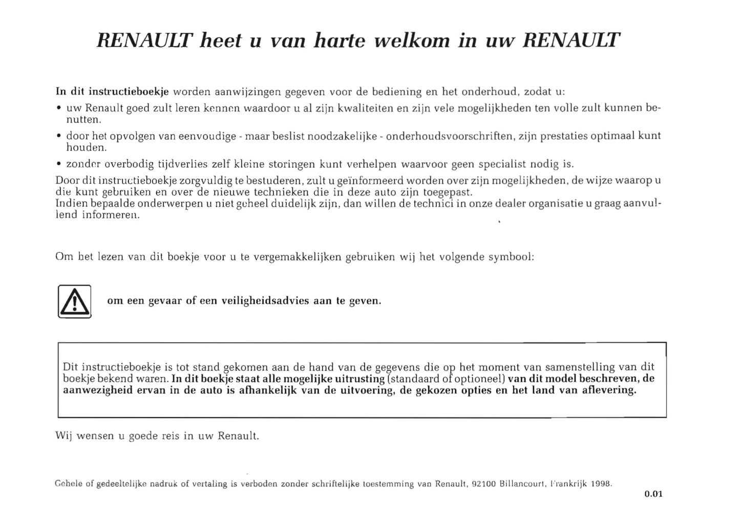 1998-1999 Renault Kangoo Owner's Manual | Dutch