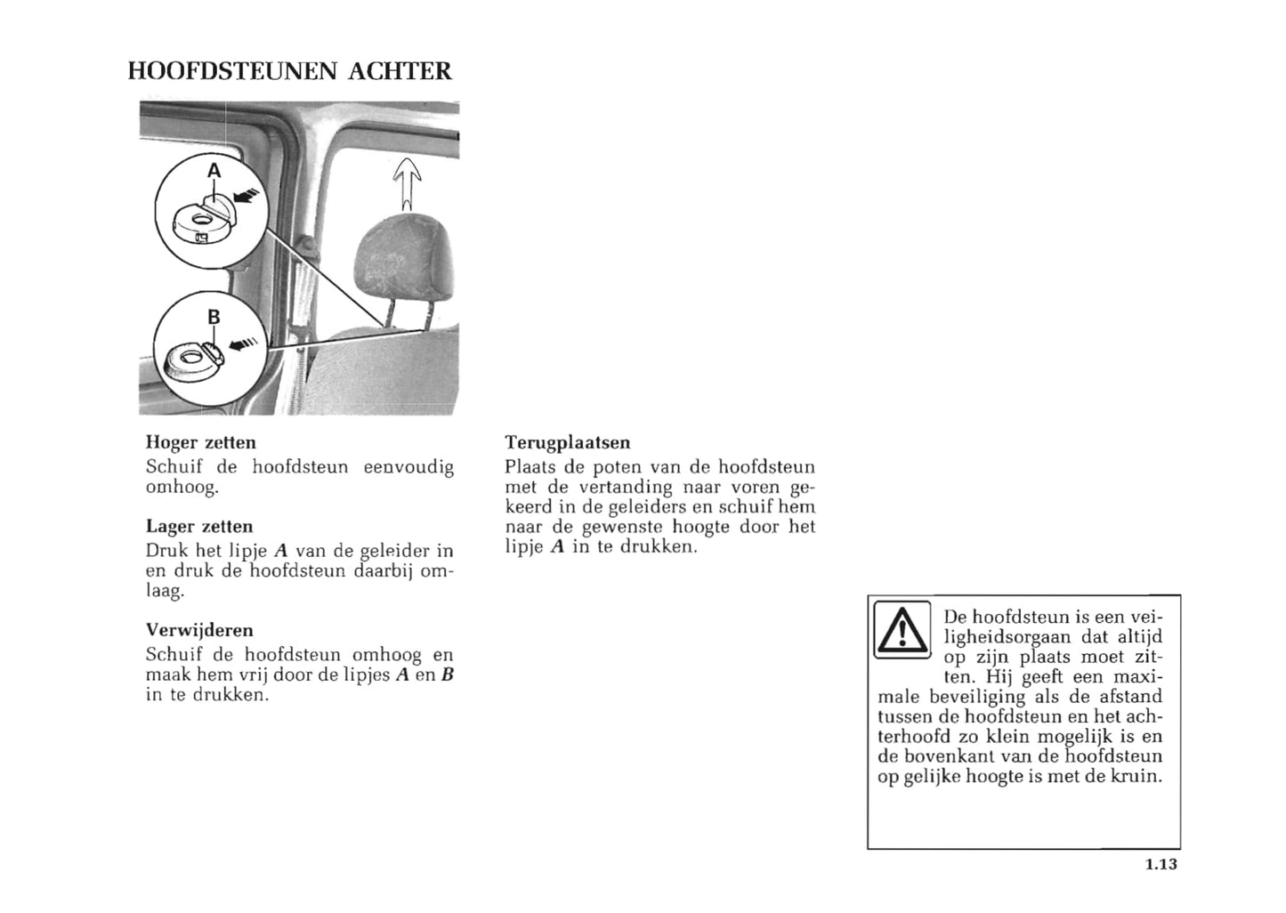 1998-1999 Renault Kangoo Owner's Manual | Dutch