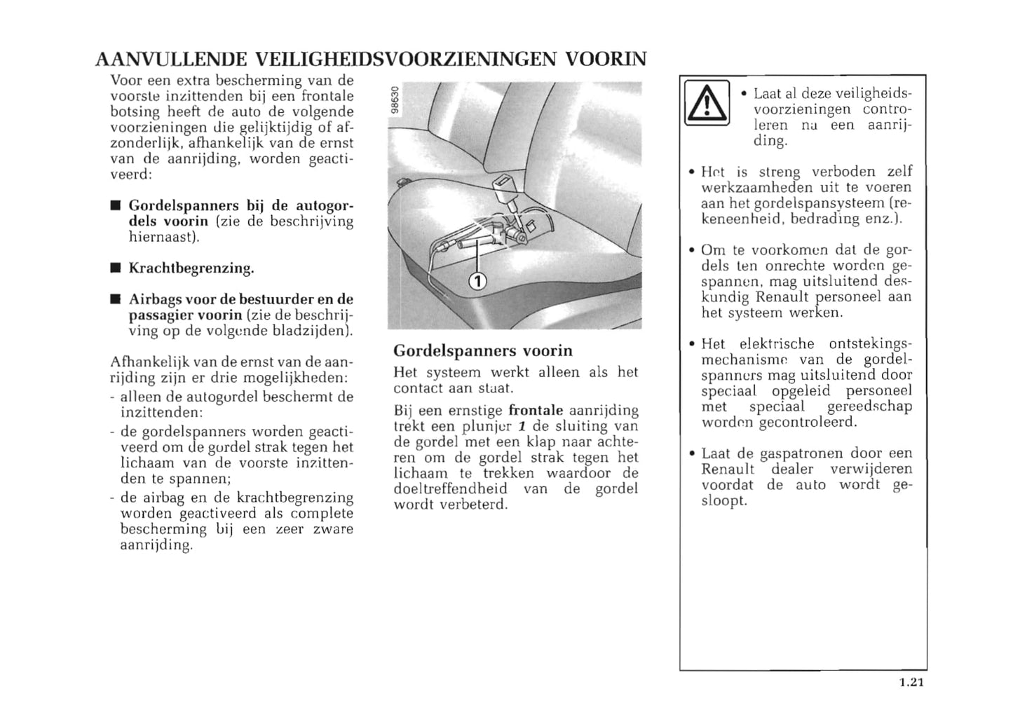 1998-1999 Renault Kangoo Owner's Manual | Dutch