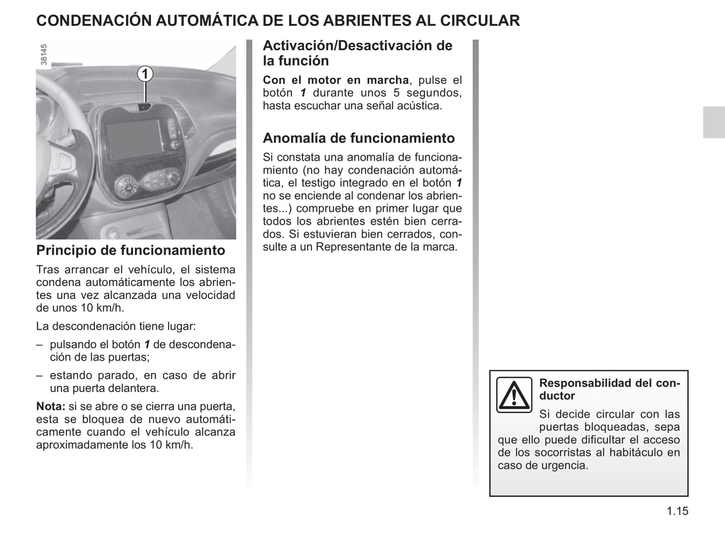 2018-2019 Renault Captur Bedienungsanleitung | Spanisch