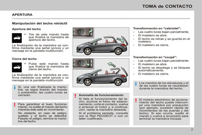 2011-2013 Peugeot 308 CC Bedienungsanleitung | Spanisch