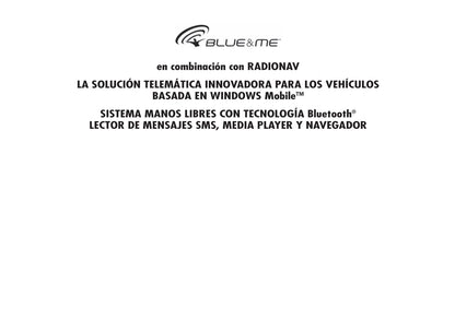 Alfa Romeo Blue&Me en Combinación con Radionav  Instrucciones 2009 - 2010