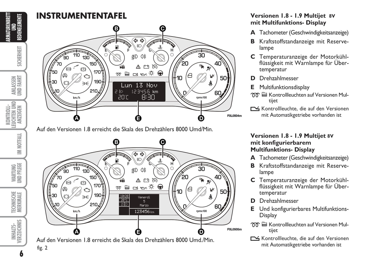 2009-2010 Fiat Croma Gebruikershandleiding | Duits