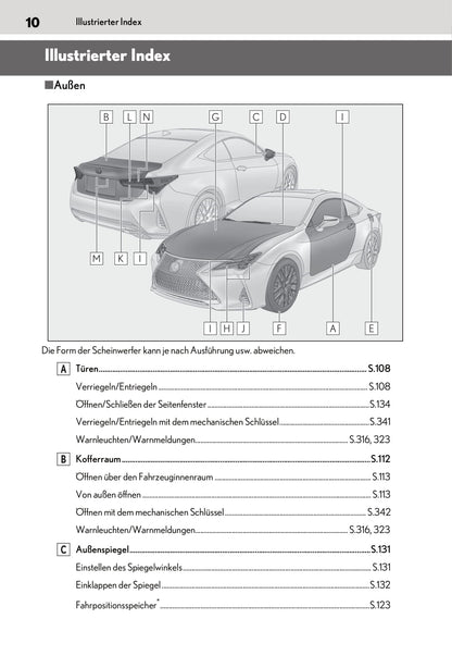 2018-2020 Lexus RC Manuel du propriétaire | Allemand