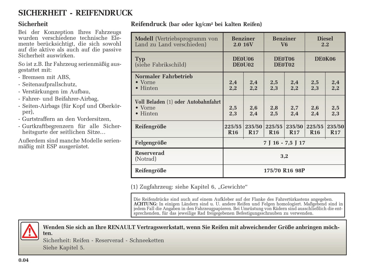 2002-2003 Renault Avantime Owner's Manual | German