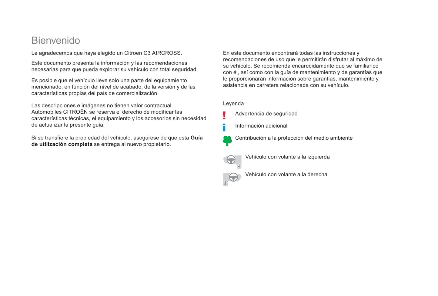 2017-2019 Citroën C3 Aircross Gebruikershandleiding | Spaans