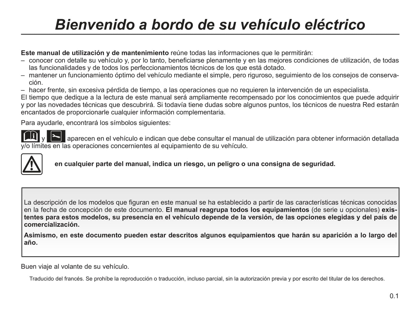 2018-2019 Renault Zoe Owner's Manual | Spanish