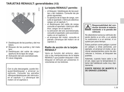 2018-2019 Renault Zoe Owner's Manual | Spanish