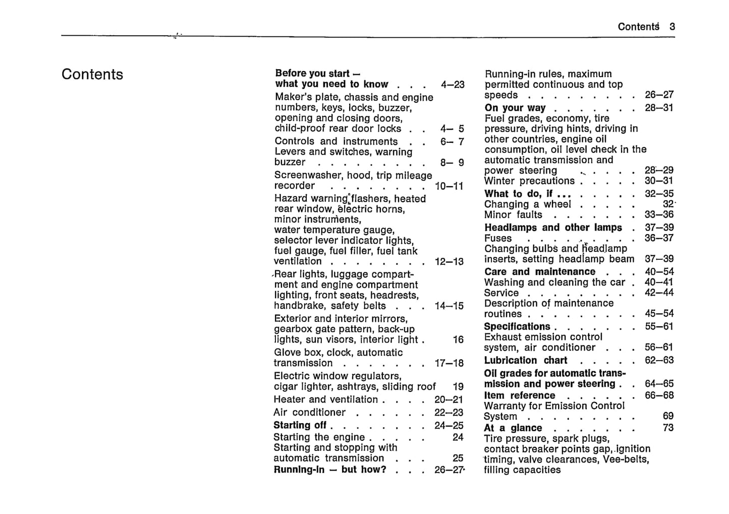 1973 BMW Bavaria/3.0 S Owner's Manual | English