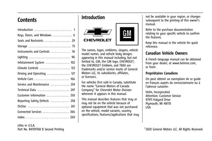 2021 Chevrolet Trax Owner's Manual | English